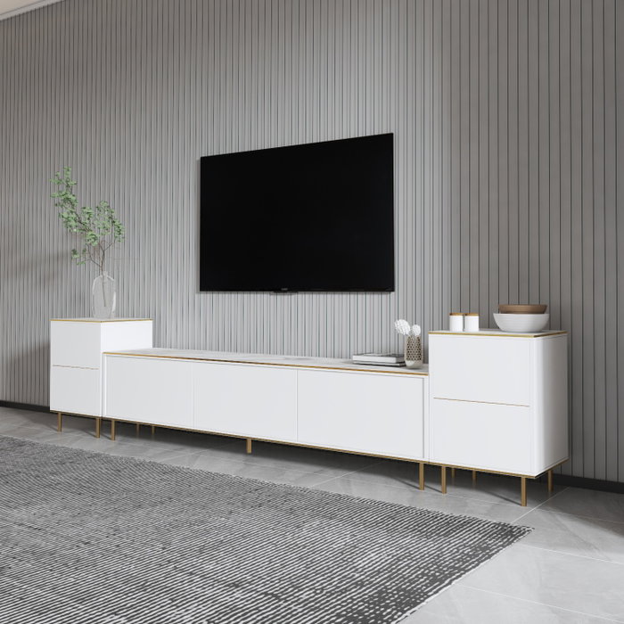 Hanah Home Imaj - Marble, White Hanah Home Imaj - Marble, White